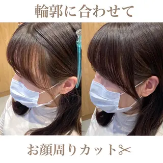 ミディアム カラー パーマ ヘアアレンジ 小野寺瑞希 /最小顔カットのヘアスタイル