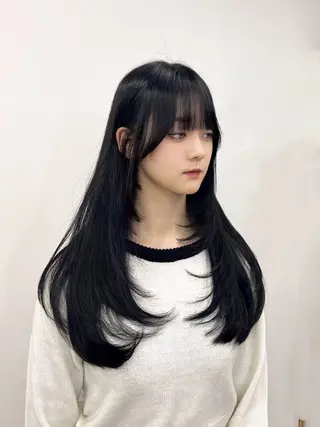 ロング カラー 韓国×髪質改善💊 似合わせ/武田涼のヘアスタイル