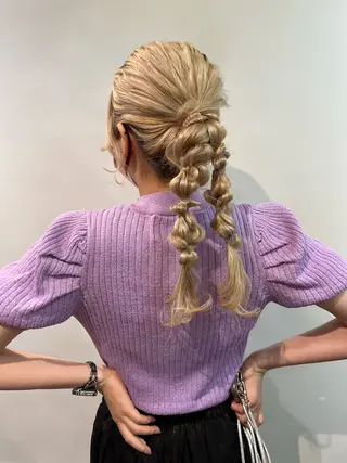 ヘアアレンジ 💖デザインカラー/ タダ ハナカ💖のヘアスタイル