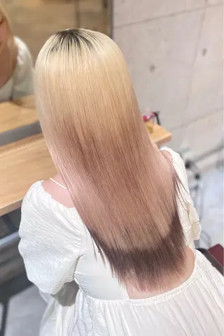 ロング ヘアアレンジ キッズ 艶髪/ハイトーン /masami🩵のヘアスタイル