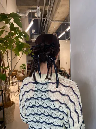 ミディアム ヘアアレンジ 暖色カラー /ヘアアレンジ/花鈴のヘアスタイル