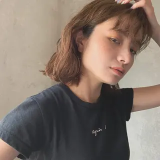 ショート カラー パーマ/透明感カラー /ボブ/吉田一生のヘアスタイル