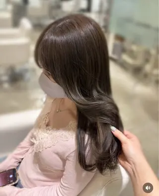 セミロング yui/色気カラー /コテ巻き風パーマのヘアスタイル