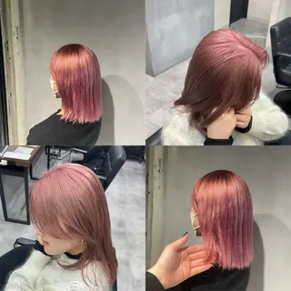 カラー 暖色/ハイトーン/ カラー/HBLのヘアスタイル