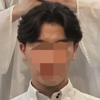 ショート パーマ メンズ RYU毛流れパーマ  /前髪立ち上げ⚡️のヘアスタイル