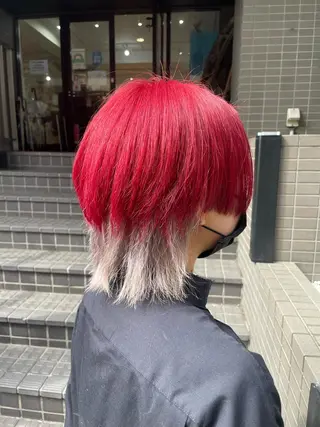 ミディアム カラー ヘアアレンジ 🧶ブリーチカラー TERU🧶のヘアスタイル