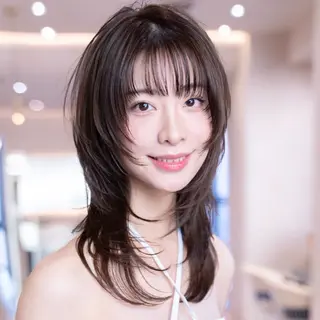 ミディアム カラー 渋谷/韓国レイヤー ハッシュ/堅亘🟩のヘアスタイル