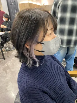 ショート カラー 最高峰ボブ/ 切りっぱなし/田野のヘアスタイル