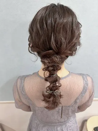 セミロング ヘアアレンジ セットサロン      ラフテル所属・大阪/ヘアアレンジ /似合わせset💐のヘアスタイル