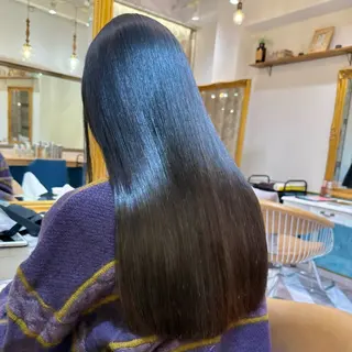 セミロング カラー 髪質改善【縮毛矯正】 美髪ボブを量産する人のヘアスタイル
