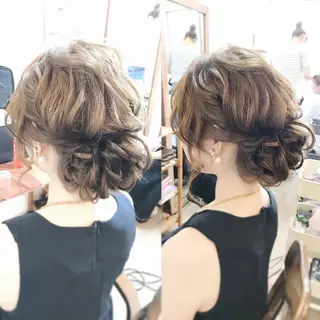 セミロング ヘアアレンジ ヘアセット/卒業式 袴着付け✨清水玲歌のヘアスタイル