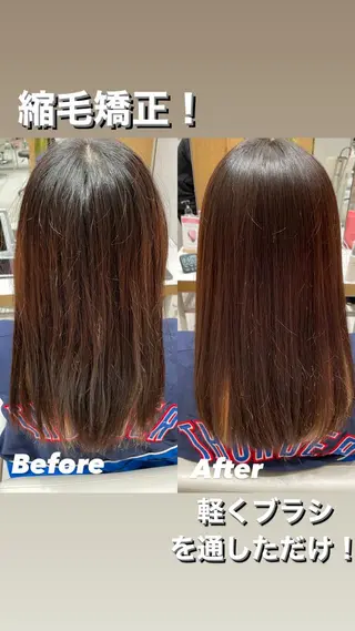 セミロング カラー パーマ 湯澤 哲成のヘアスタイル