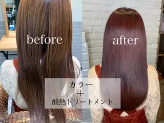 ロング カラー 髪質改善/縮毛矯正 艶カラー/珠聡のヘアスタイル