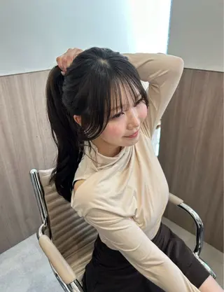 ロング カラー ヘアアレンジ メンズ Salowin原宿ash所属・‎透明感×艶髪 ‎🫒maki🎀のヘアスタイル