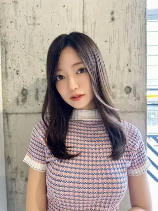 ミディアム 難波/ヘアカラー 藤原育美のヘアスタイル