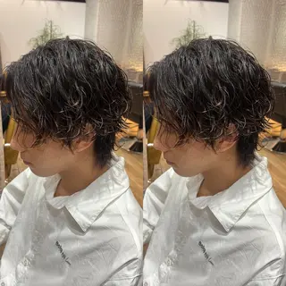 パーマ メンズ センターパート ／植田のヘアスタイル