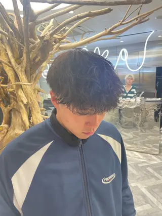 ショート パーマ メンズ カラーモデル⚡️ REONのヘアスタイル