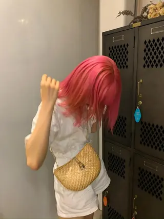 セミロング カラー 小顔レイヤー×コンパ クトボブ/林隆平のヘアスタイル