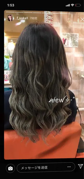 ミディアム カラー 下妻 カラーエクステ難波のヘアスタイル