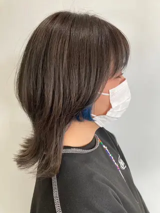 ミディアム カラー ヘアアレンジ 野村 奈里亜のヘアスタイル