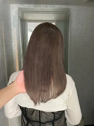 セミロング カラー こだわりハイトーン/ ケアブリーチ/岸のヘアスタイル