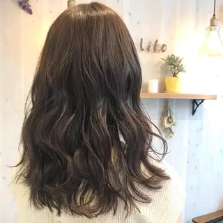 ミディアム カラー パーマ 透明感カラー/ 寺田千雅子のヘアスタイル