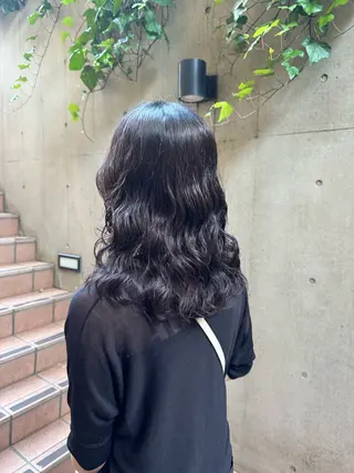 セミロング コテ巻き風/ボブ パーマ🌼杉田 萌恵のヘアスタイル