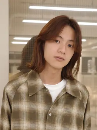 ミディアム カラー メンズ 村田 りょうやのヘアスタイル