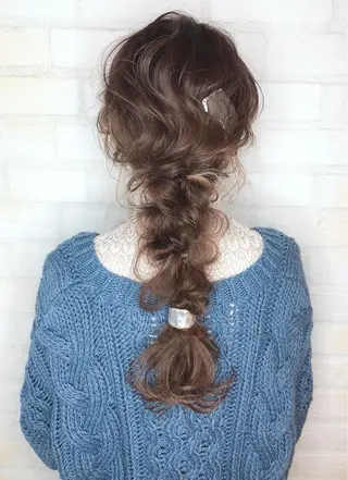 ロング カラー ヘアアレンジ 縞田 健一のヘアスタイル