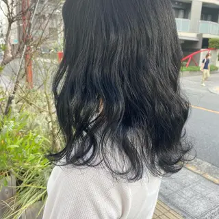 セミロング カラー ｱｵﾇﾏﾐﾕ☁️ /ボブ/ハイトーン/のヘアスタイル