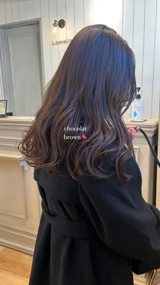 セミロング カラー じゅわっと暖色カラー 🍊Moemiのヘアスタイル