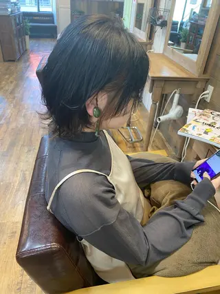 ショート カラー パーマ ヘアアレンジ re naのヘアスタイル