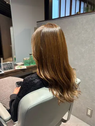 ロング カラー 柔らかい透明感カラー 髪質改善/神戸のヘアスタイル
