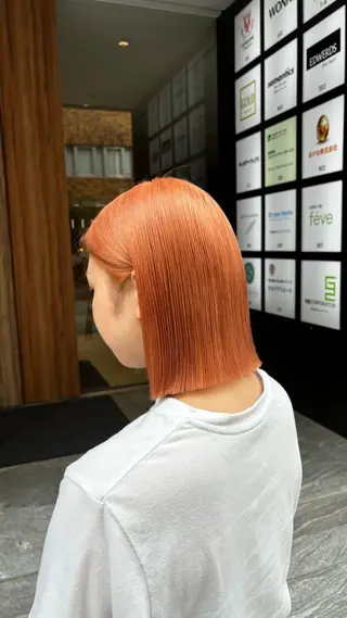 ミディアム カラー CIERA.南船場所属・yuna🧡/心斎橋 ハイトーン/ブリーチのヘアスタイル