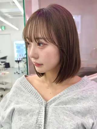 ミディアム カラー レイヤー＆カラー 人気美容師倉崎涼のヘアスタイル