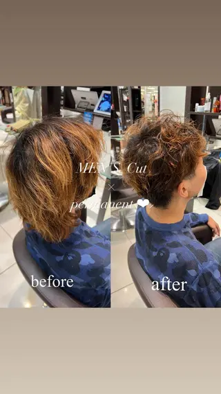 パーマ メンズ 大人女性ぼかし メンズ強化🦙平作のヘアスタイル