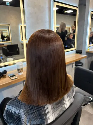 ミディアム カラー グレージュ/ベージュ 透明感カラーYUTAのヘアスタイル