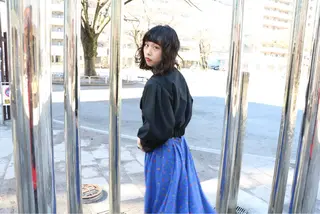 ミディアム カラー パーマ ヘアアレンジ ハイトーン特化🤍 浦住のヘアスタイル