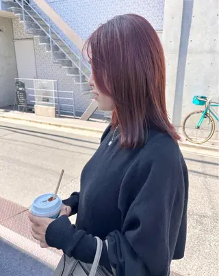 ミディアム カラー GO TODAY SHAiRE SALON表参道Polaris店所属・暖色カラー/ピンク カラー/HARUKAのヘアスタイル