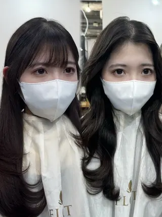 ロング kiti SAKAE所属・のり/顔まわり/韓国 /レイヤーカットのヘアスタイル