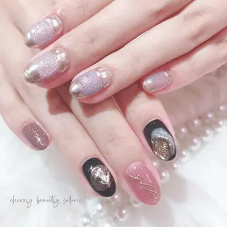 ミディアム ネイル SAKURA 🍒のネイルデザイン