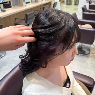 ミディアム カラー ハイトーン/ダブル カラー/あやかのヘアスタイル