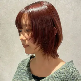 セミロング カラー yumemiレイヤー ✴︎ 透明感カラーのヘアスタイル