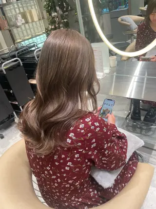 ロング カラー 顔周り\エクステ\ 透明感カラー\まりんのヘアスタイル