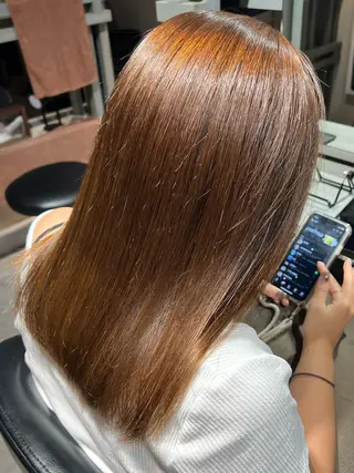 セミロング ✨髪質改善矯正× ブリーチ✨YU-KIのヘアスタイル