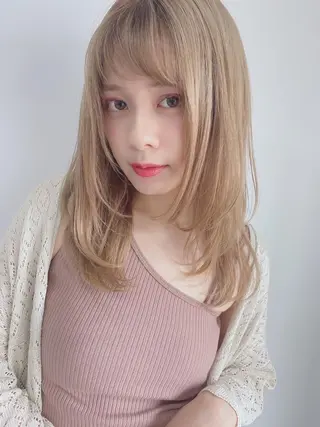 セミロング カラー 梅田茶屋町 Yutaのヘアスタイル