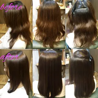 セミロング カラー パーマ ブリーチ縮毛矯正/ デサキ ショウヘイのヘアスタイル