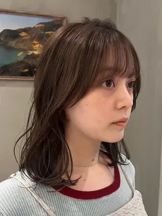 セミロング 顔周りcut・ご相談 ＝新宿しずく🇰🇷のヘアスタイル