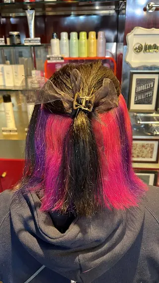 ミディアム カラー デザインカラー/ ブリーチ/コーンロウのヘアスタイル