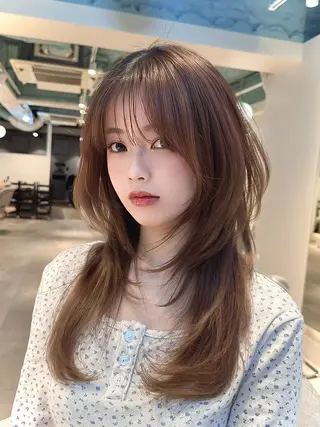 ロング レイヤーカット 中屋光貴のヘアスタイル